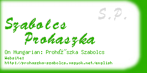 szabolcs prohaszka business card